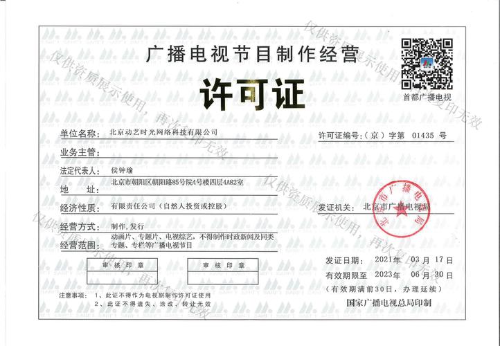 广播电视节目制作经营许可证 合法经营的基石与行业规范